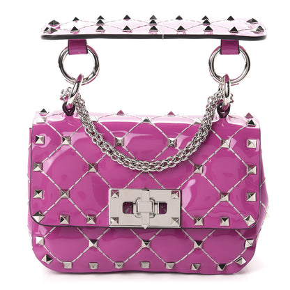 Valentino Garavani Patent Micro Rockstud Spike Shoulder Bag Radiant Orchid 1 of 9