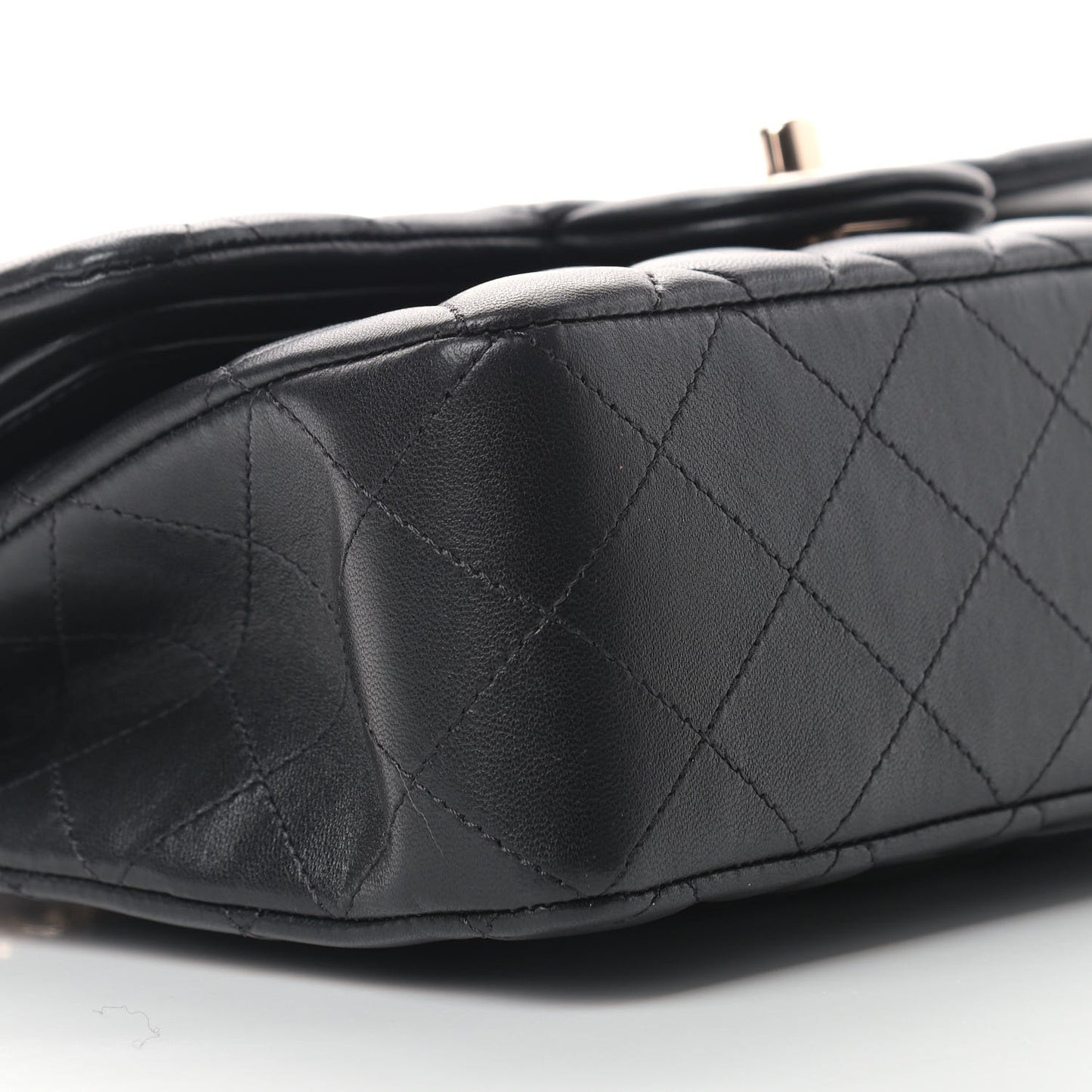 Lambskin Quilted Small Double Flap Black