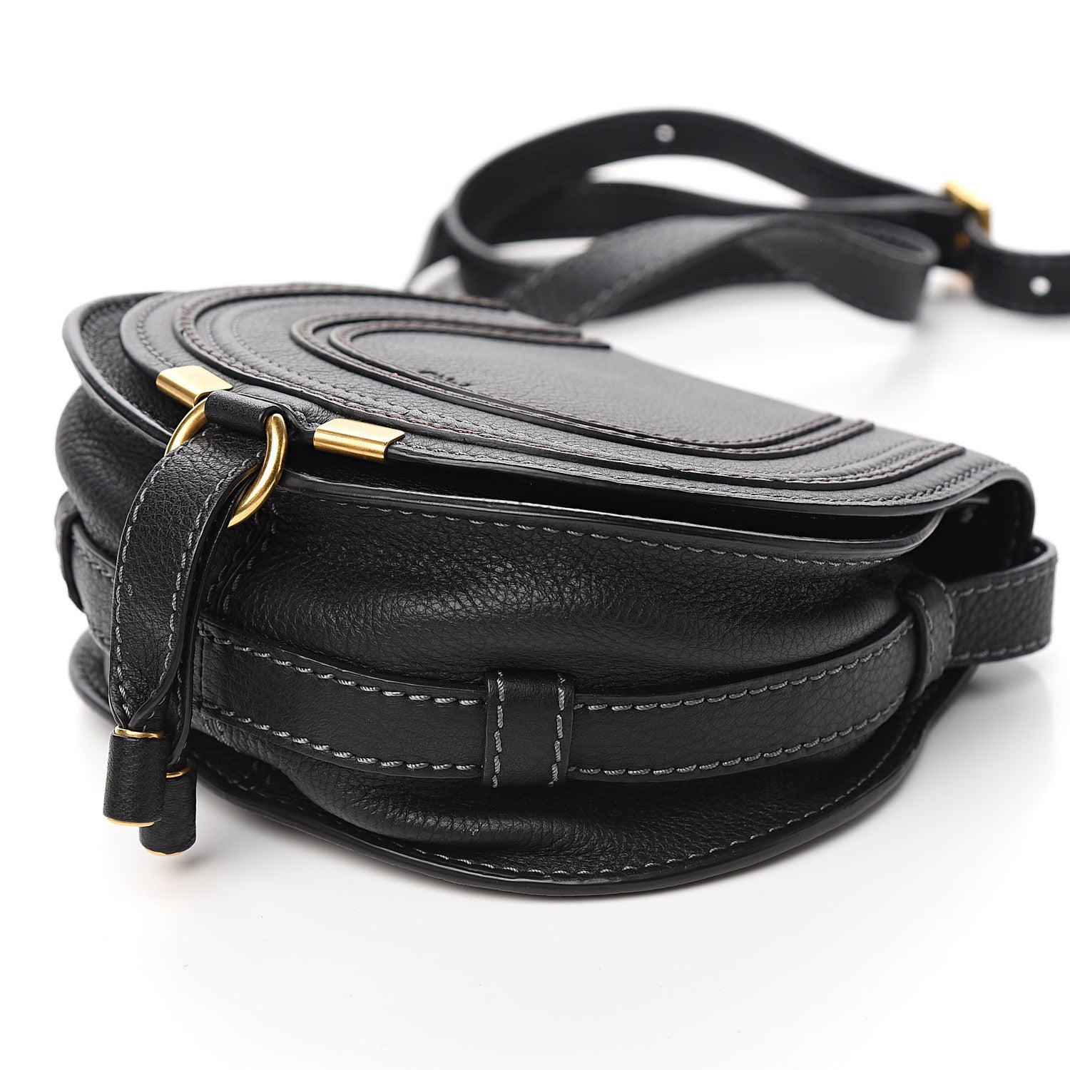 Chloe Calfskin Mini Marcie Round Crossbody Bag Black 7 of 8