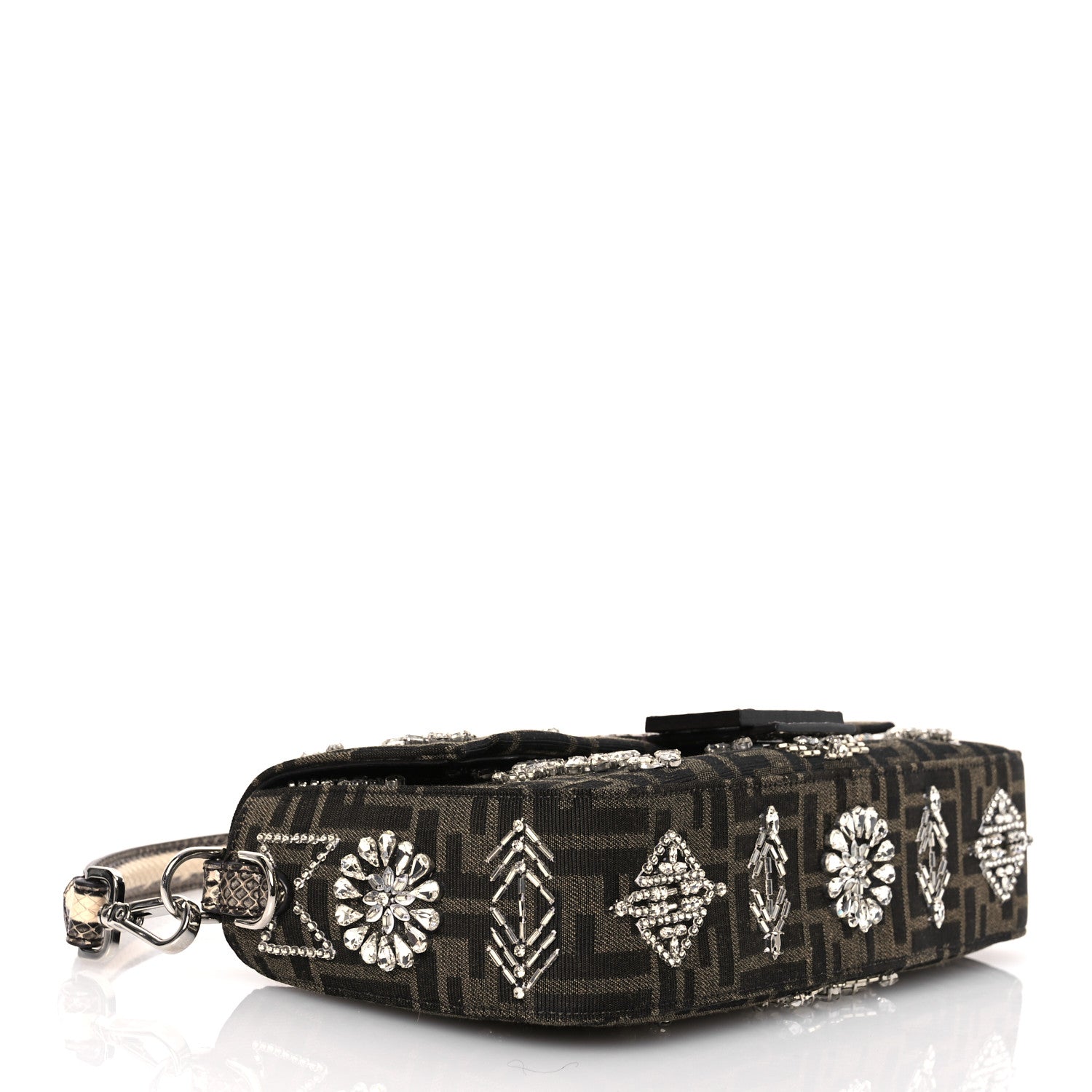 Fendi Re-Edition Elaphe Fabric Jacquard FF 1974 Embroidered Baguette Multicolor 4 of 11