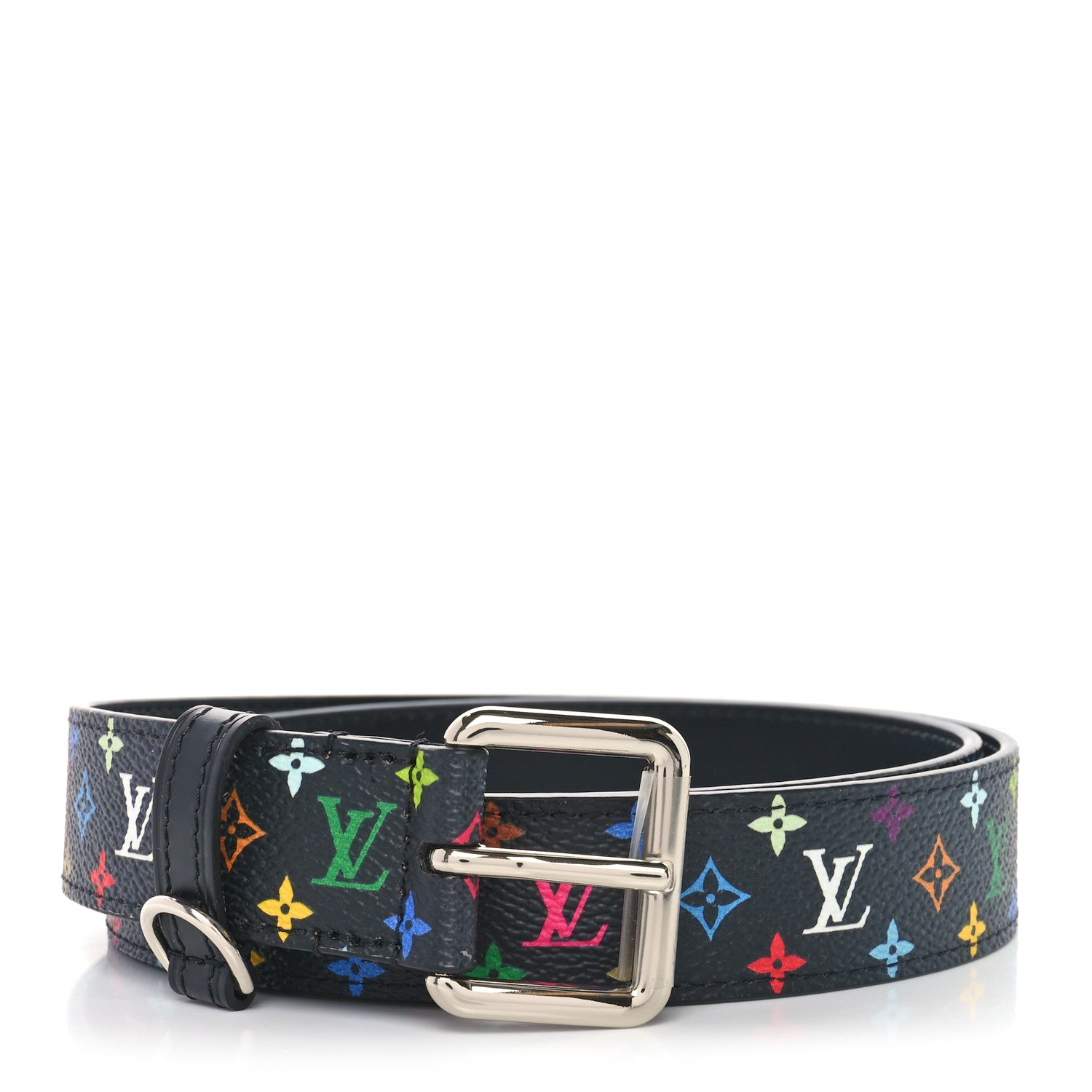 Louis Vuitton LV X TM Monogram Multicolor D Ring Belt 90 36 Black 1 of 5