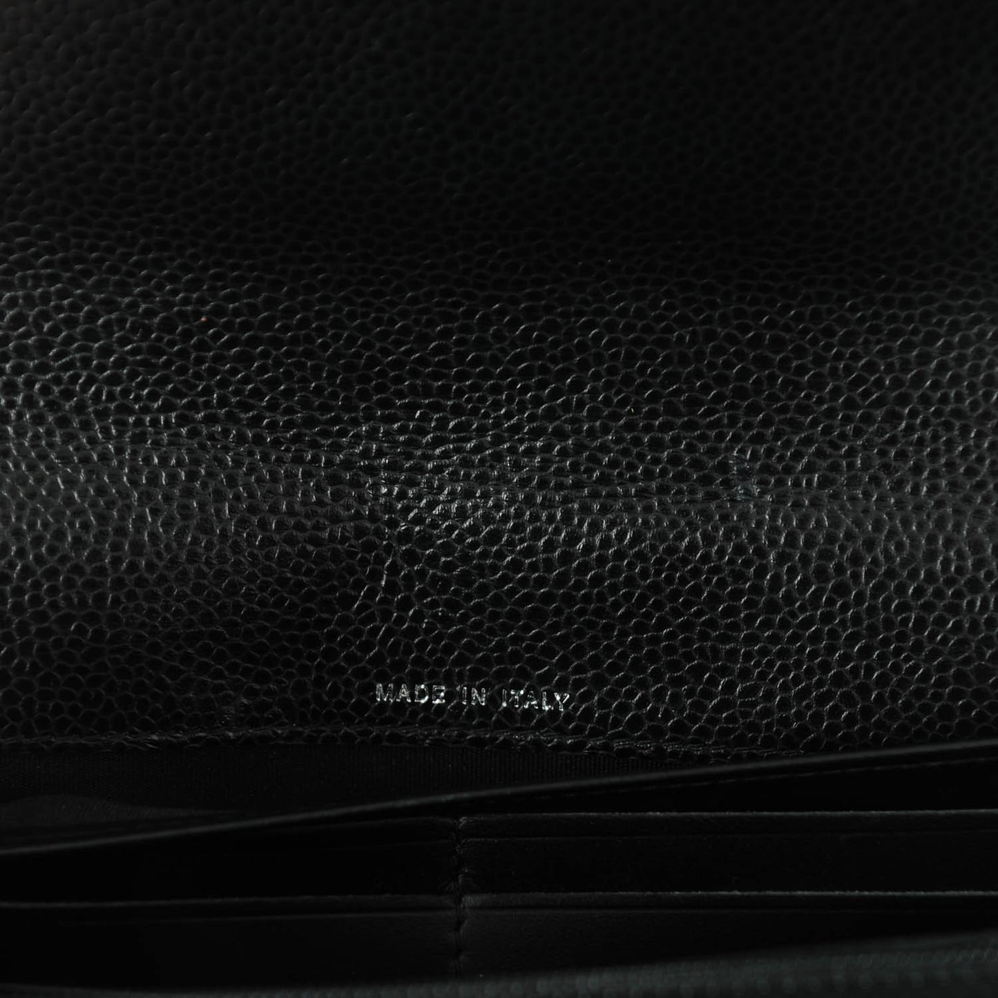 Caviar Patent CC Contour Flap Wallet Black