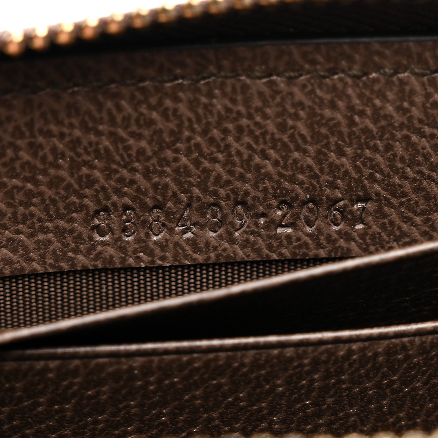 Gucci GG Supreme Monogram Textured Dollar Calfskin Web Ophidia Zip Around Card Case Wallet Beige Ebony New Acero 7 of 8