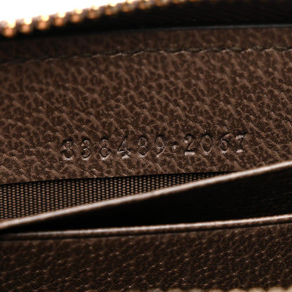Gucci GG Supreme Monogram Textured Dollar Calfskin Web Ophidia Zip Around Card Case Wallet Beige Ebony New Acero 7 of 8