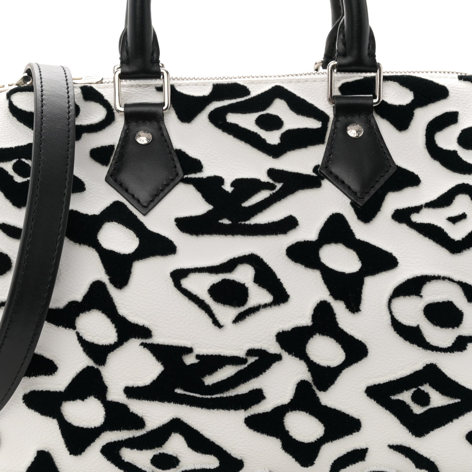 Louis Vuitton X UF Tufted Monogram Speedy Bandouliere 25 White Black 8 of 10