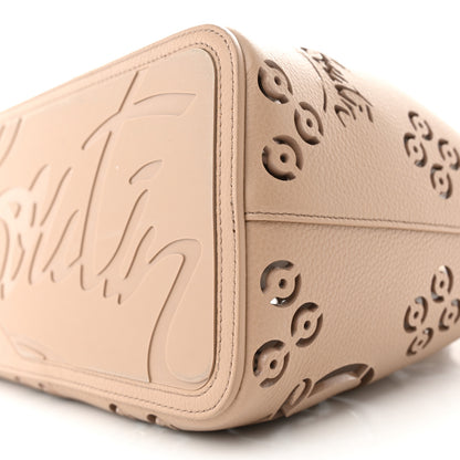 Christian Louboutin Calfskin Perforated Loubinthesky Large Cabarock Spikes Tote Roca 9 of 9