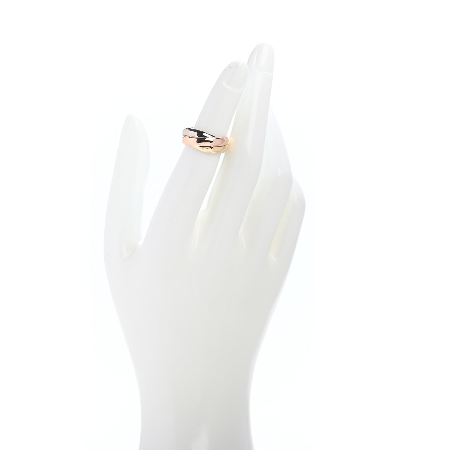 18K Pink Yellow White Gold Classic Les Must De Cartier Trinity Ring 49 4.75