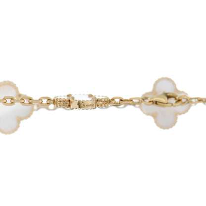 Van Cleef & Arpels 18K Yellow Gold Mother of Pearl 20 Motifs Vintage Alhambra Necklace 5 of 6