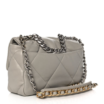 Chanel Goatskin Quilted Medium Chanel 19 Flap Grey 3 of 11
