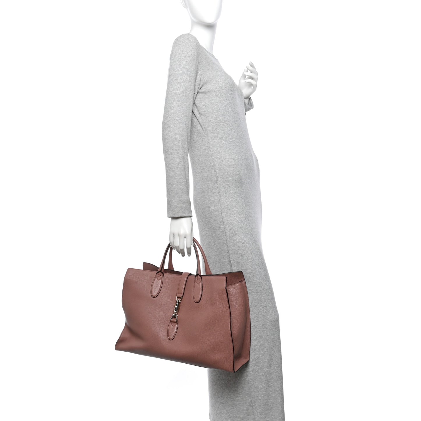 Soft Calfskin Medium Jackie Top Handle Bag Antique Rose