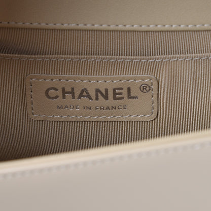 Chanel Glazed Calfskin Medium Boy Flap Light Beige 8 of 10