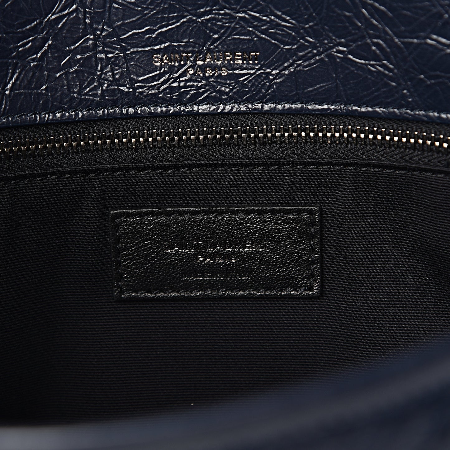 Crinkled Calfskin Matelasse Monogram Medium Niki Chain Satchel Deep Marine