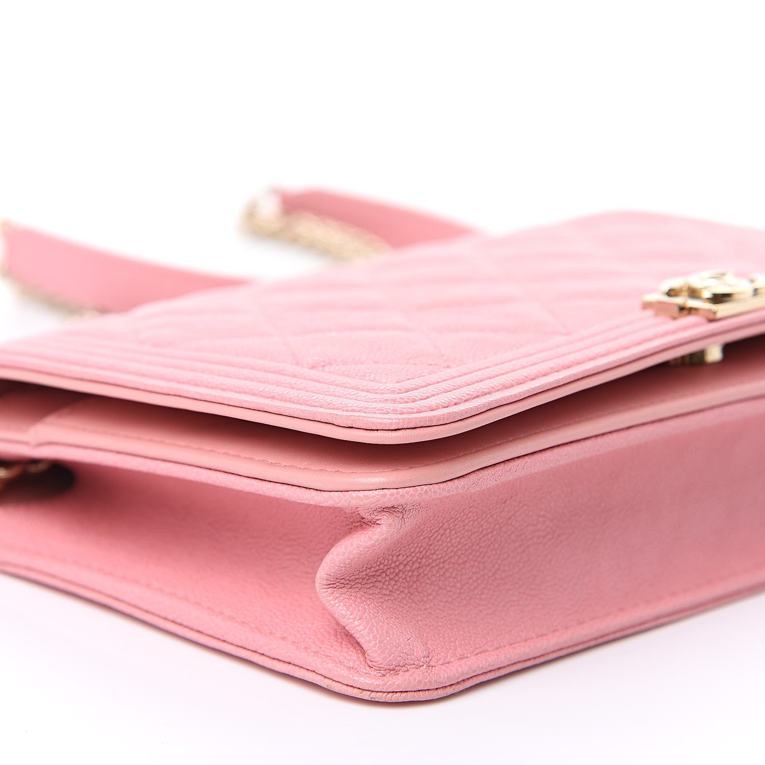 Chanel Caviar Quilted Boy Wallet On Chain WOC Light Pink 9 of 11