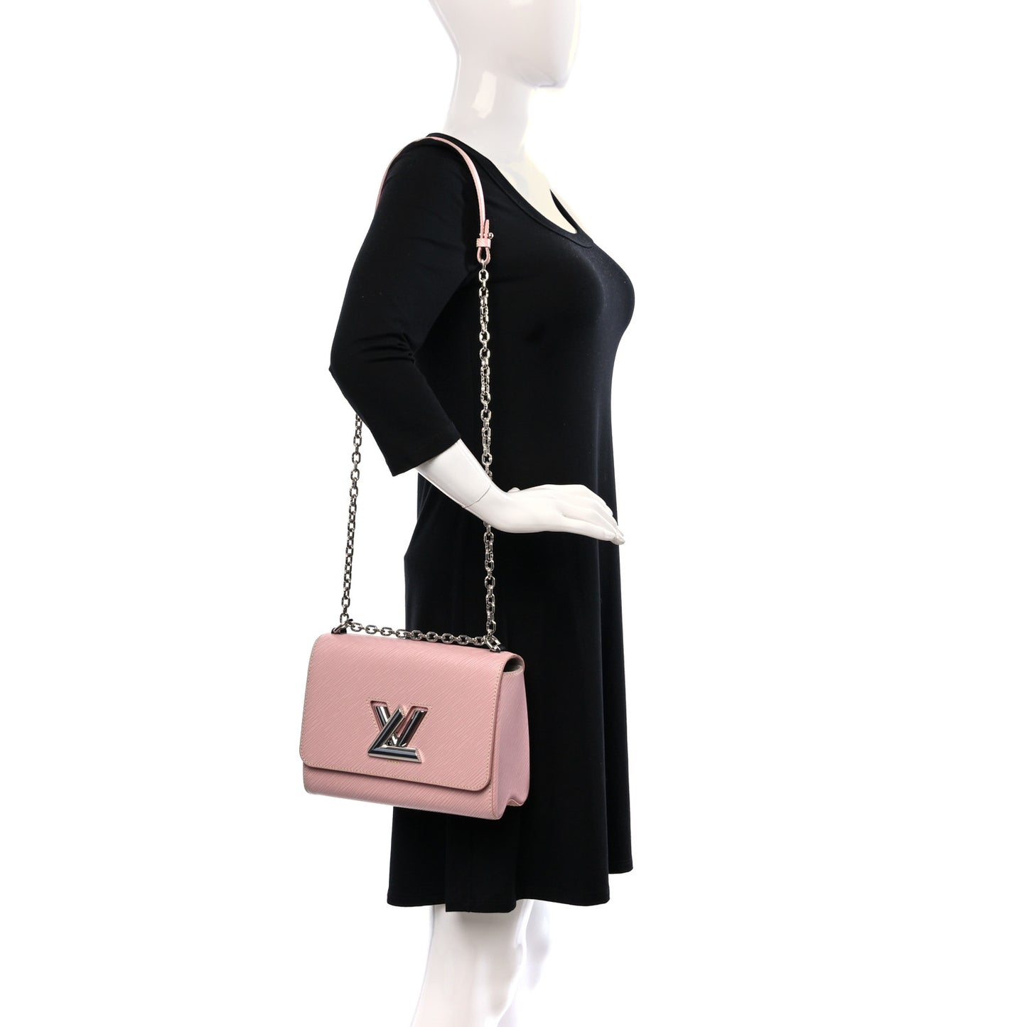 Epi Twist Shoulder Bag MM Rose Ballerine