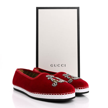 Gucci Velluto Marmara Pearl Embellished Mens Loafer 8.5 Red 11 of 11