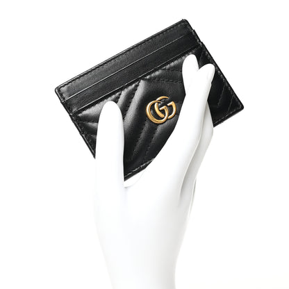 Gucci Calfskin Matelasse GG Marmont Card Holder Black 2 of 8