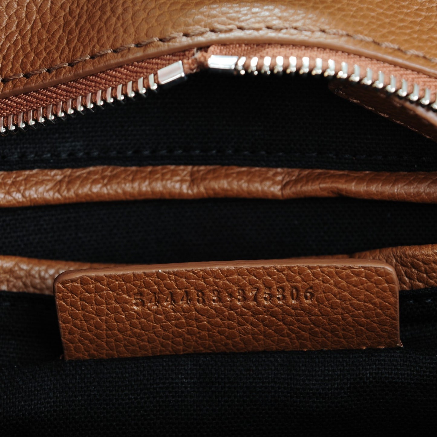 Pebbled Calfskin Small Skull Padlock Zip Around Tote Cognac