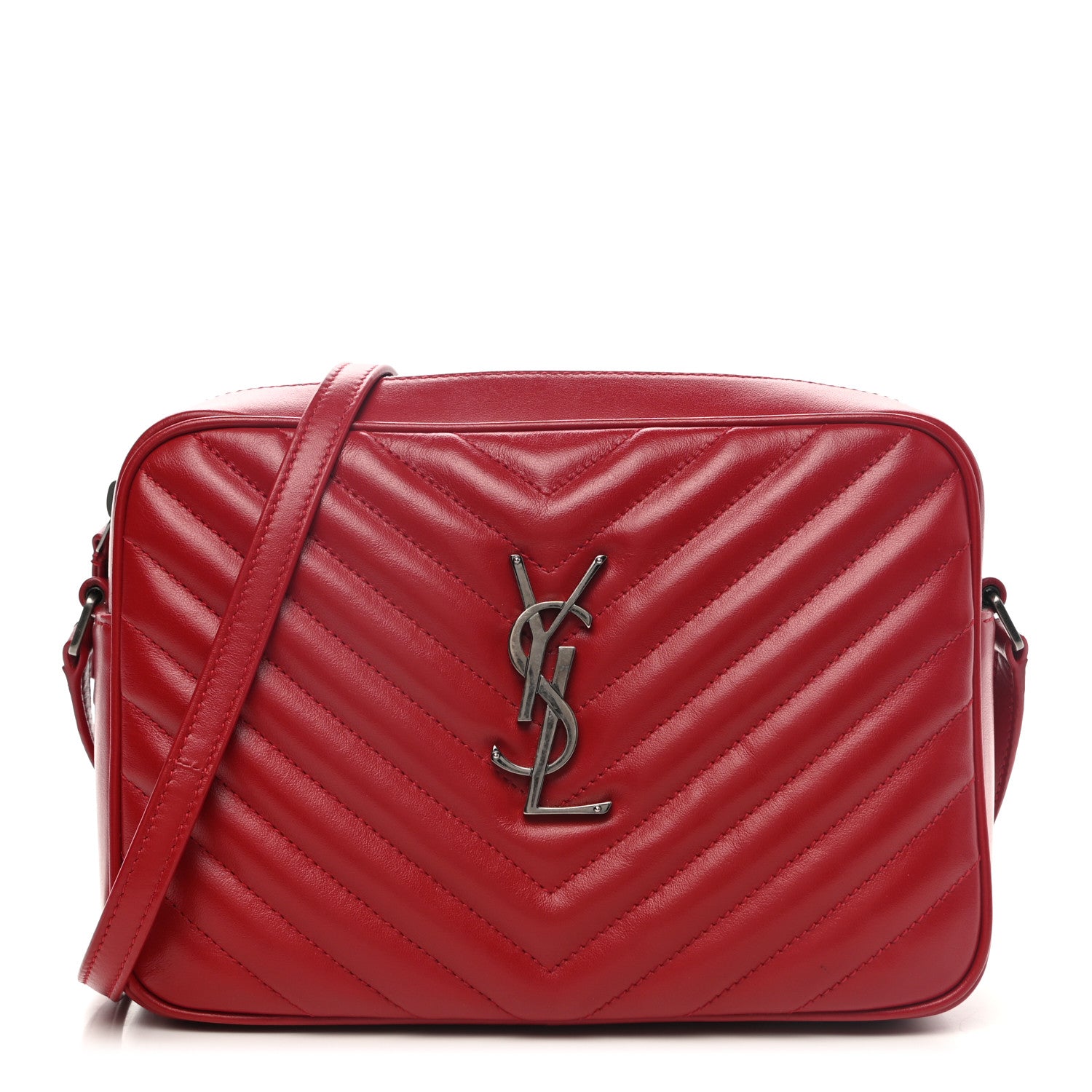 Saint Laurent Calfskin Matelasse Monogram Lou Camera Bag Rouge Eros 1 of 9