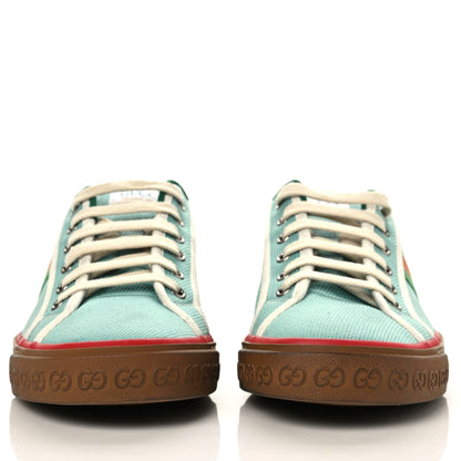 Gucci Tweed Web Mens 1977 Tennis Sneakers 8 Verdan Mystic White 2 of 10