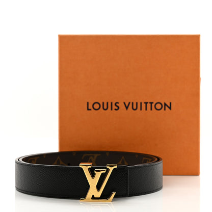 Louis Vuitton Calfskin Monogram 30mm LV Initiales Reversible Belt 75/30 Black 2 of 5