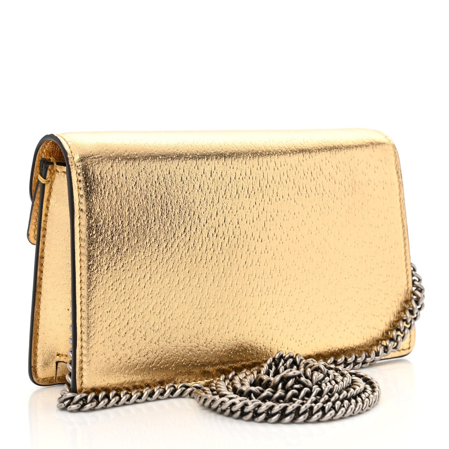 Metallic Calfskin Super Mini Dionysus Shoulder Bag Gold