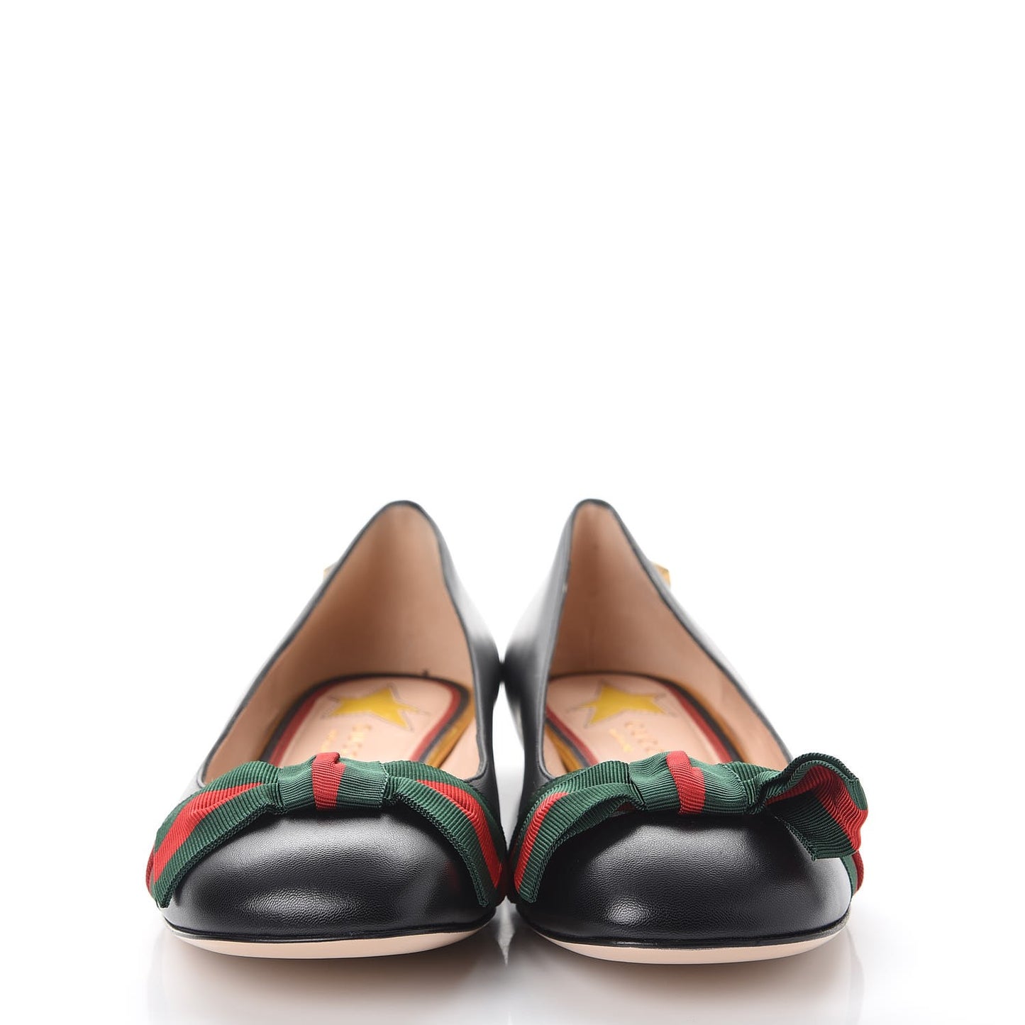 Calfskin Web Ballerina Flat 39 Nero Black