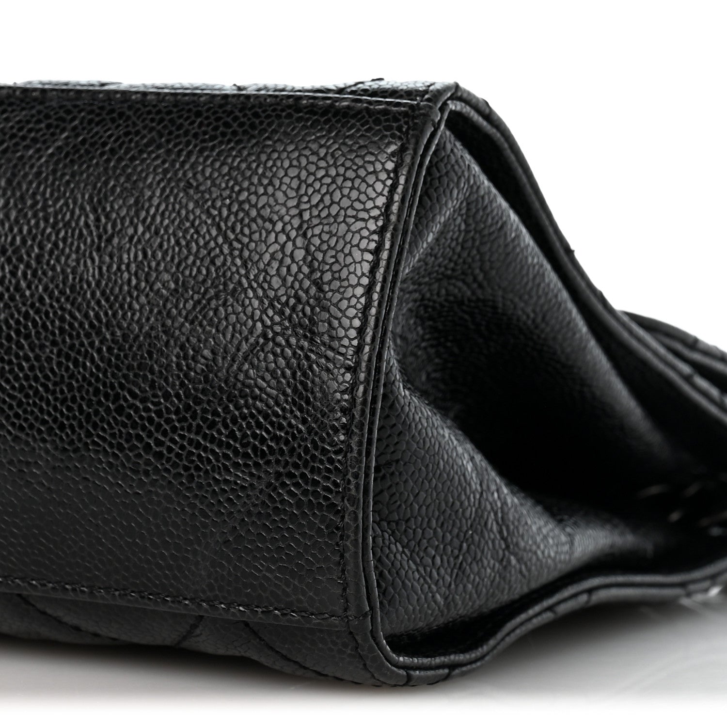 Chanel Crumpled Grained Calfskin Jumbo CC Crave Flap Black 9 of 12