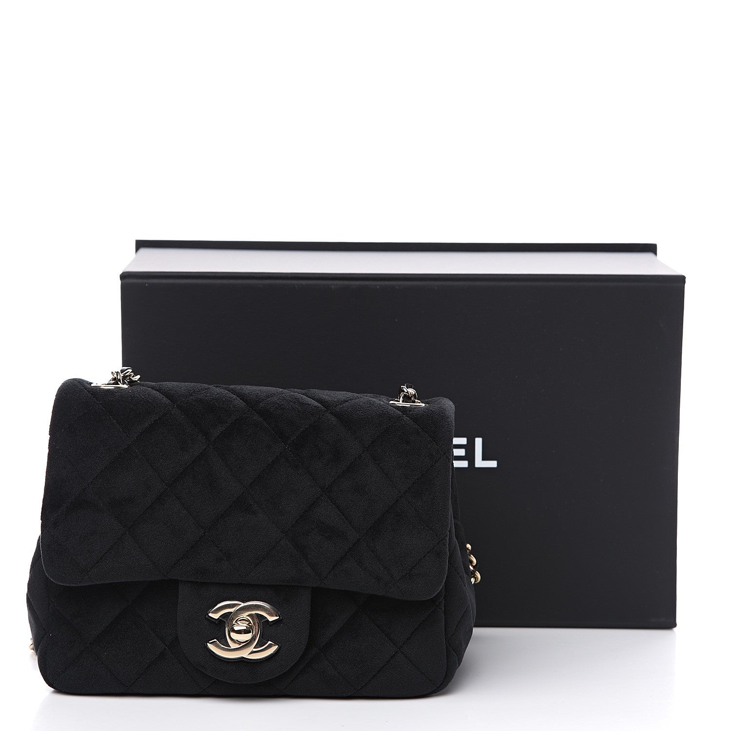 Chanel Velvet Quilted Mini Pearl Crush Flap Black 9 of 9