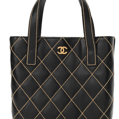 Chanel Calfskin Contrast Stitch Surpique Tote Black 8 of 11