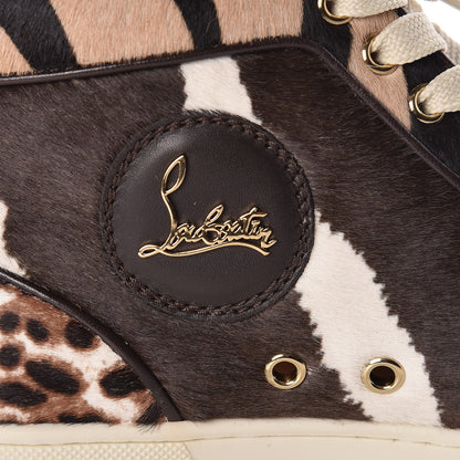 Christian Louboutin Calf Hair Animal Print Womens Rantus Orlato Flat Sneakers 37.5 Multicolor 8 of 9