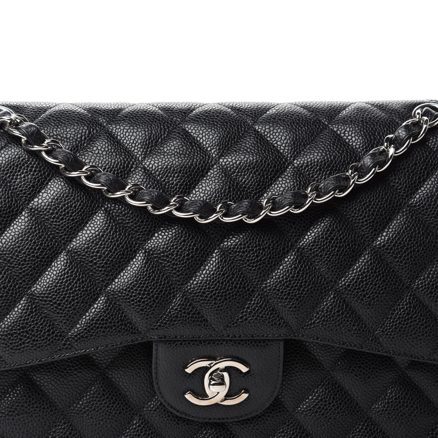 Chanel Caviar Quilted Jumbo Double Flap Black 10 of 11