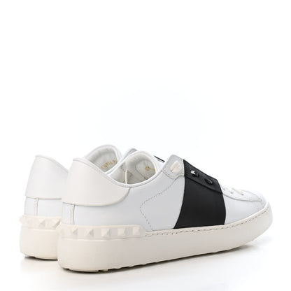 Valentino Garavani Calfskin Rockstud Open Sneakers 37.5 White Black 3 of 4