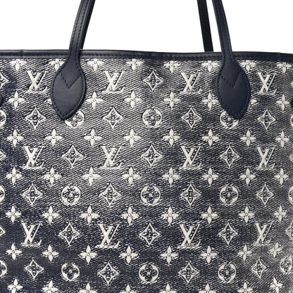 Louis Vuitton Monoglam Neverfull MM Blue 8 of 11