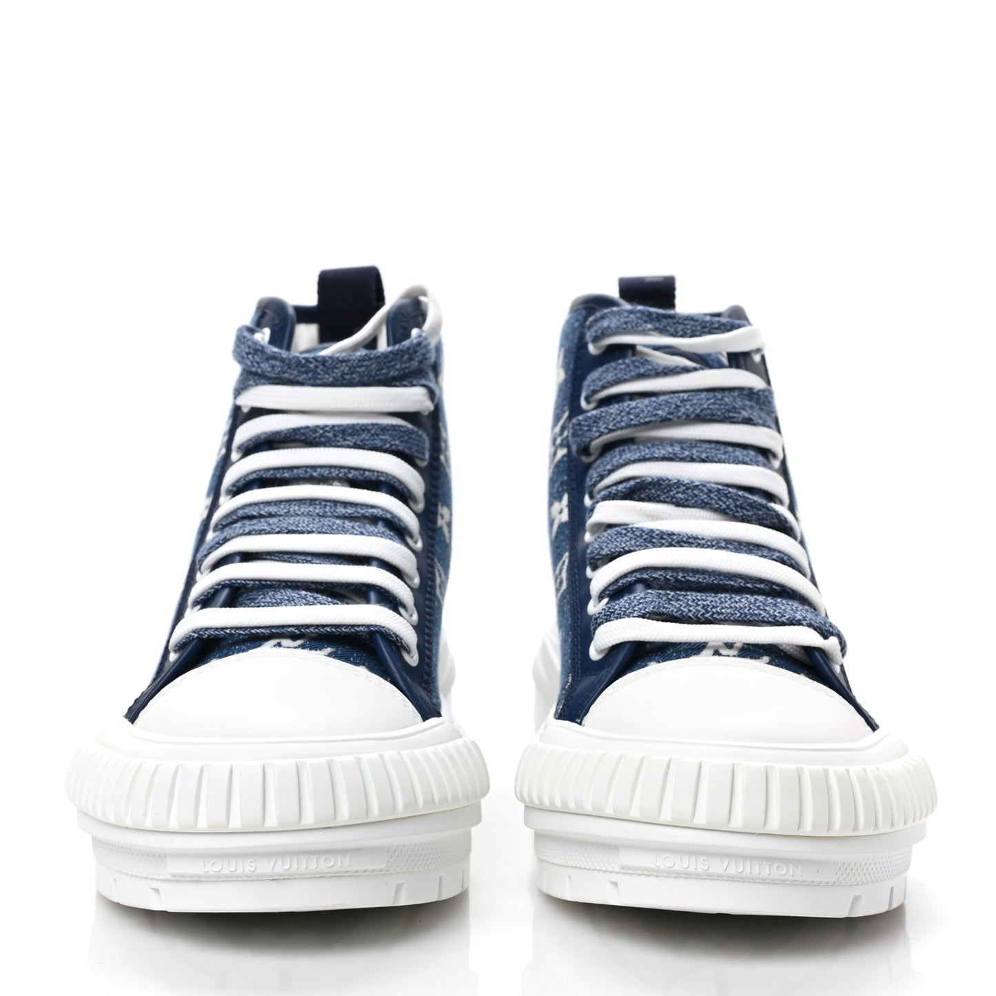 Denim Monogram Squad Sneaker Boots 36 Marine