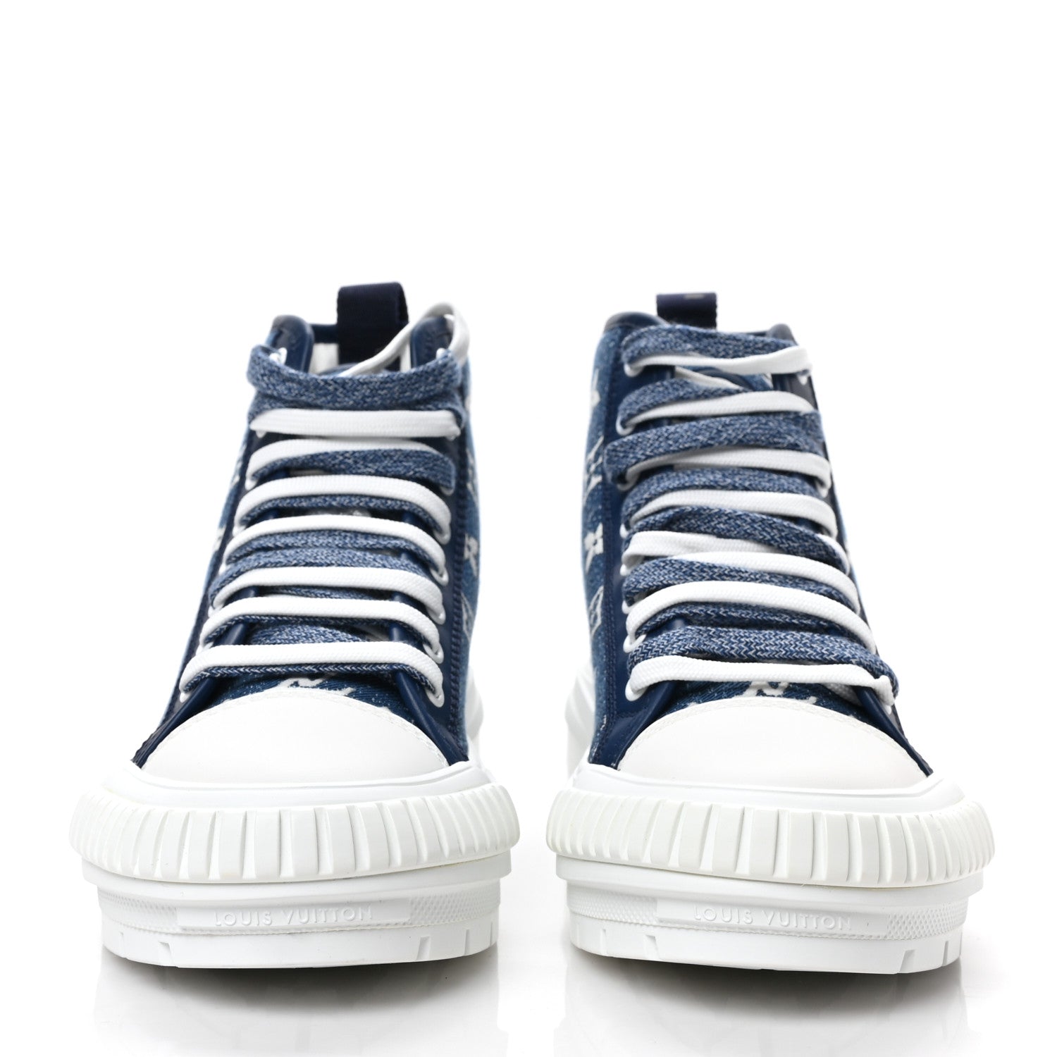 Louis Vuitton Denim Monogram Squad Sneaker Boots 36 Marine 2 of 7