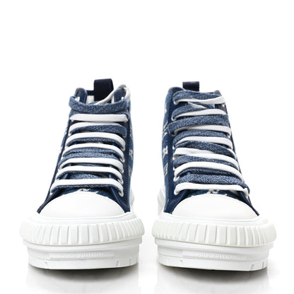 Louis Vuitton Denim Monogram Squad Sneaker Boots 36 Marine 2 of 7