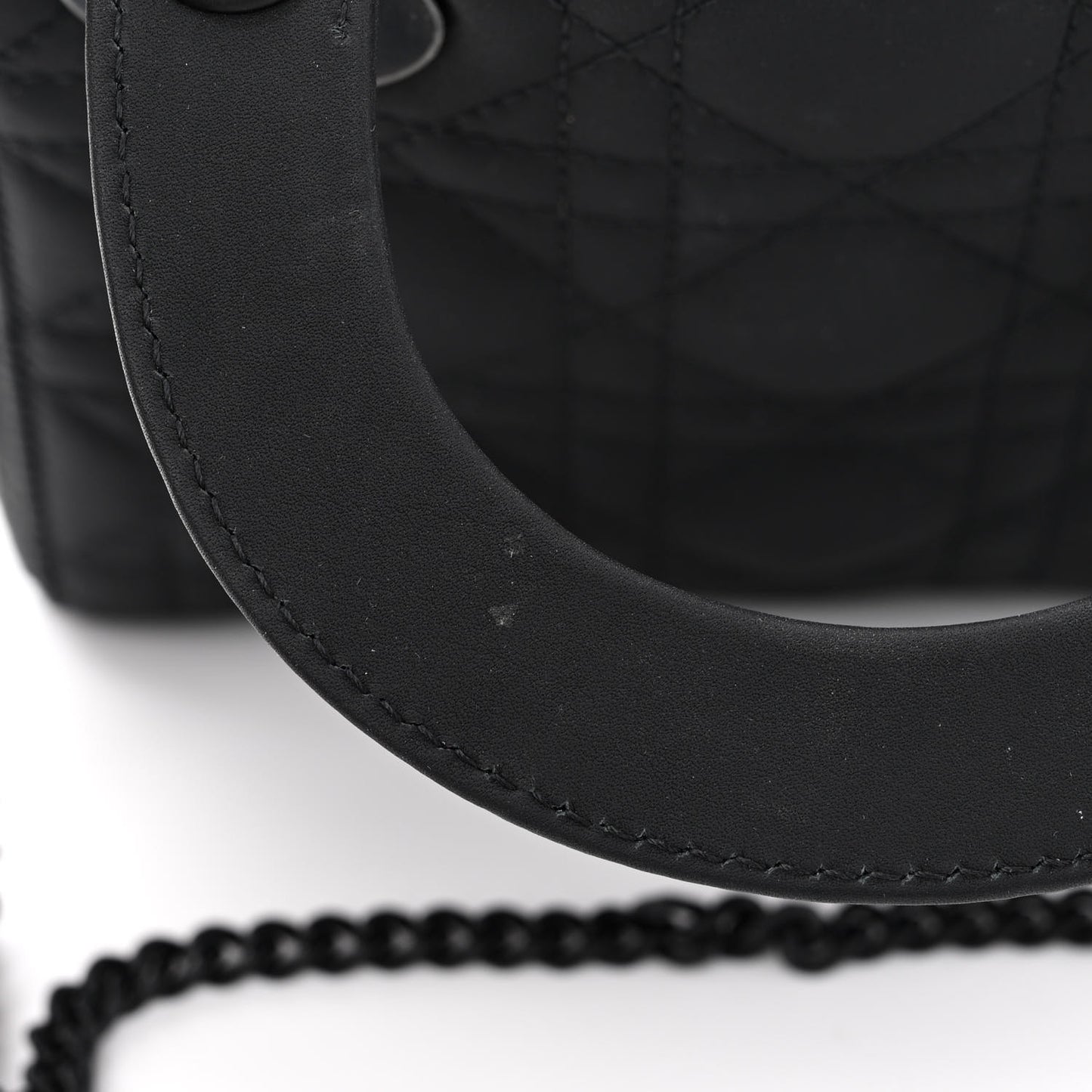 Ultra Matte Calfskin Cannage Mini Lady Dior Black