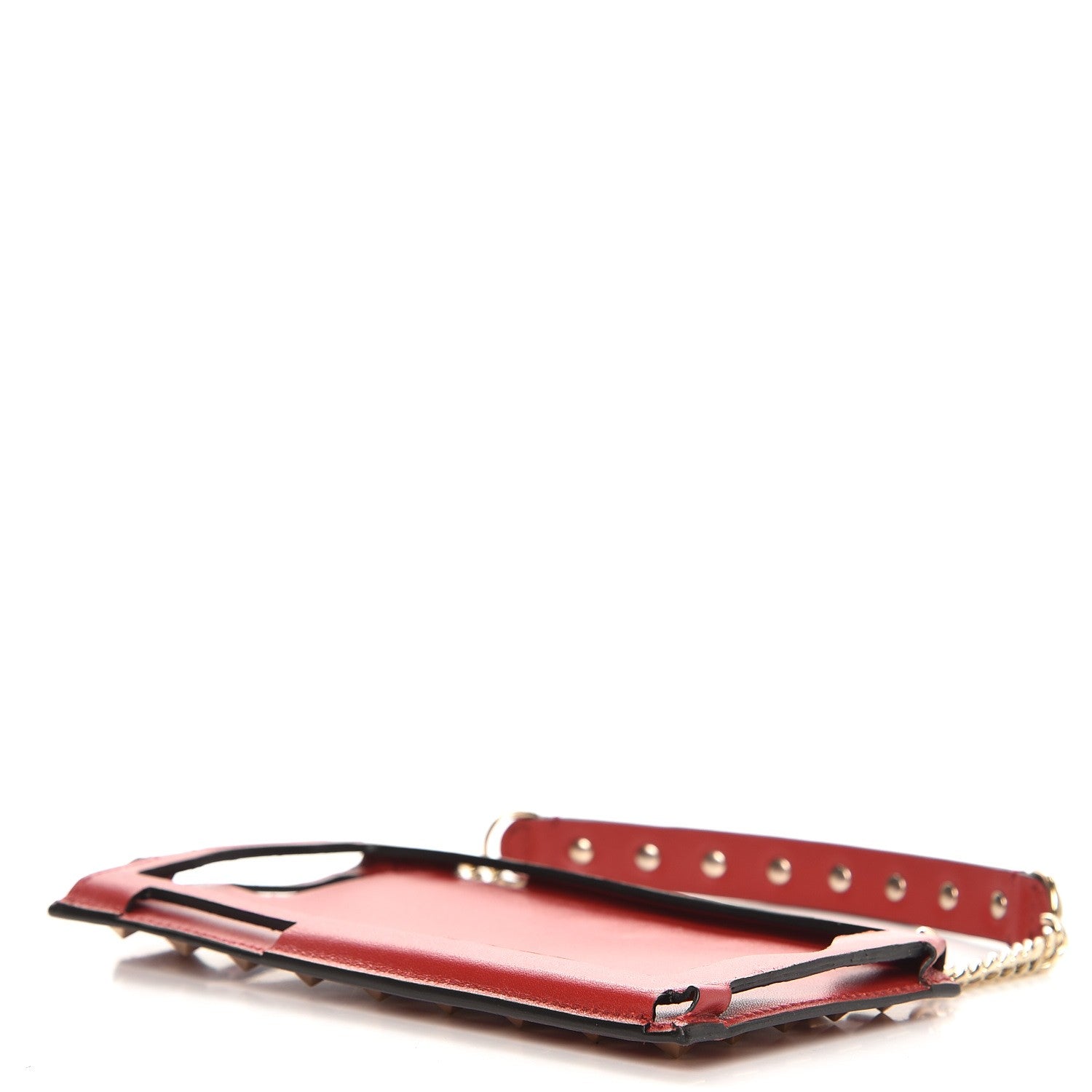 Valentino Garavani Calfskin Rockstud iPhone 7 Plus Chain Case Red 4 of 6