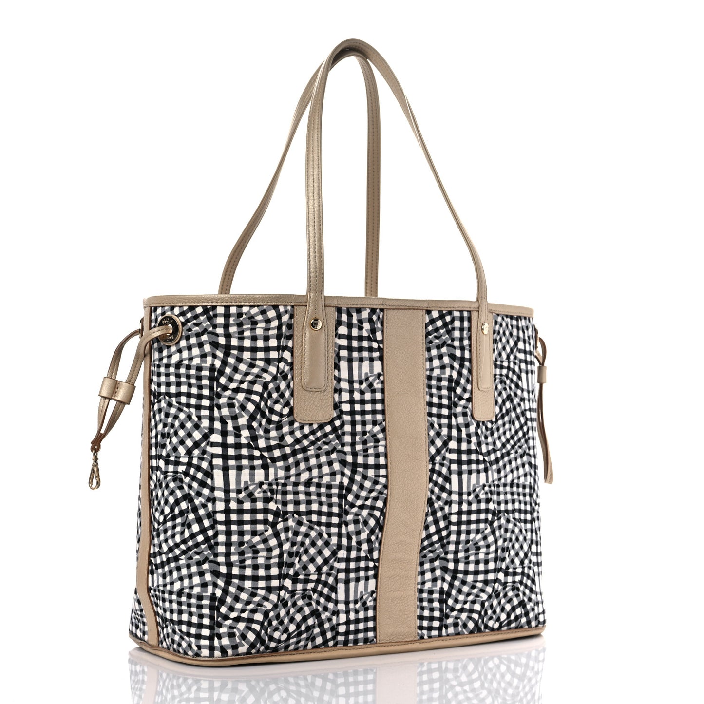 Metallic Visetos Medium Liz Reversible Shopper Tote Gold