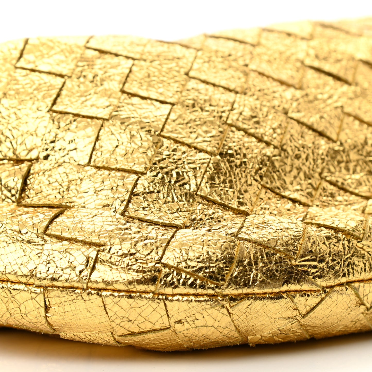 Metallic Nappa Intrecciato Mini Jodie Gold