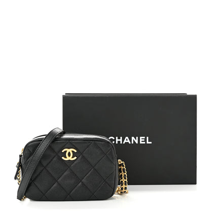 Chanel Shiny Caviar Quilted Chain Melody Camera Bag Black 11 of 11