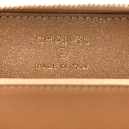 Chanel Lambskin Metal Quilted Extra Mini Vanity Case With Chain White Gold 6 of 10