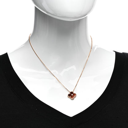 Van Cleef & Arpels 18K Rose Gold Diamond Bulls Eye Vintage Alhambra Pendant Necklace 2 of 6