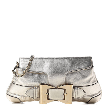 Gucci Metallic Calfskin Queen Bow Chain Clutch Gold 1 of 10