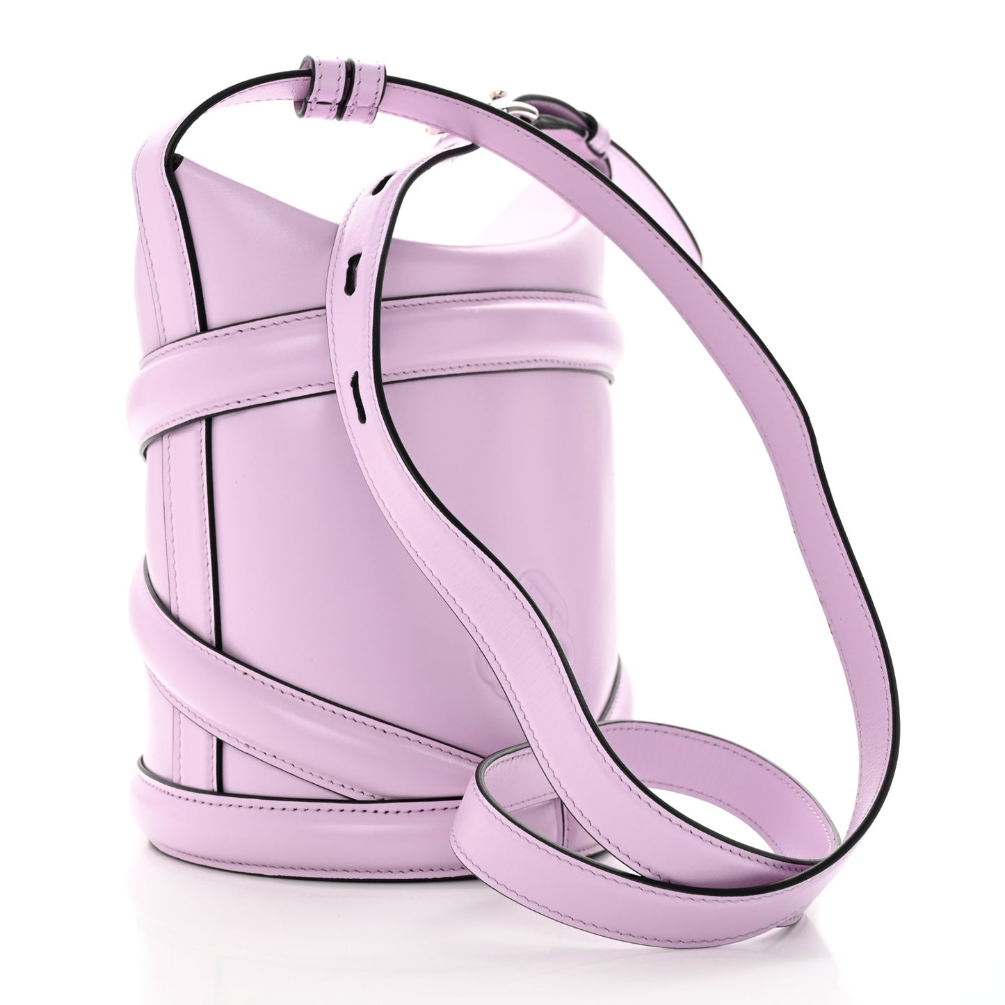 Calfskin The Curve Small Shoulder Bag Lilac