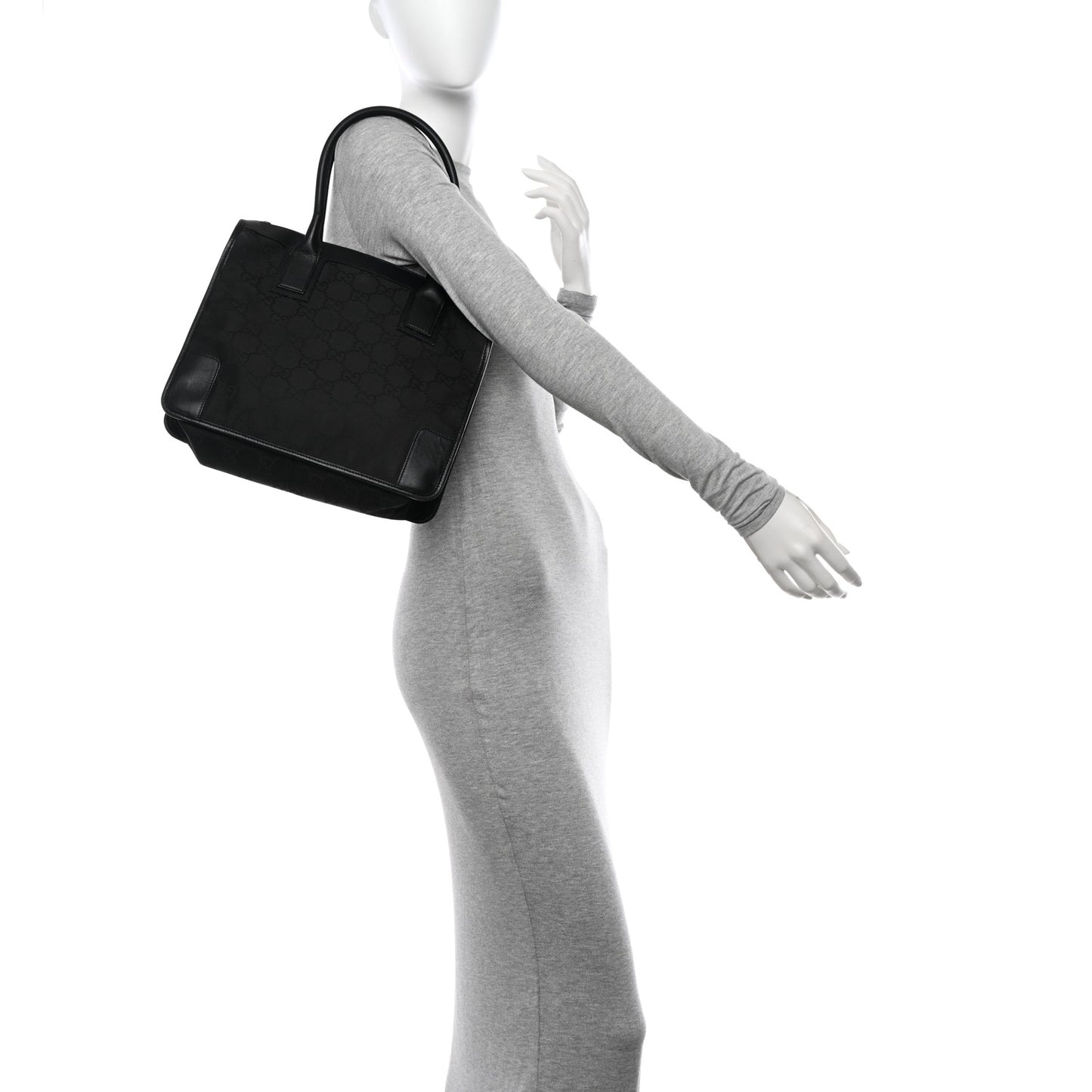 Nylon Monogram Tote Bag Black