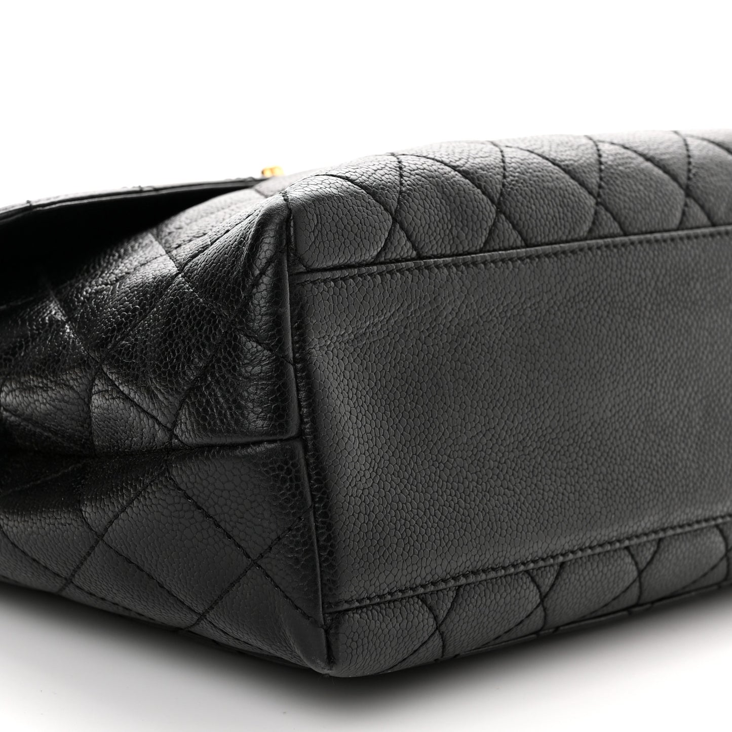 Caviar Quilted Jumbo Kelly Flap Black