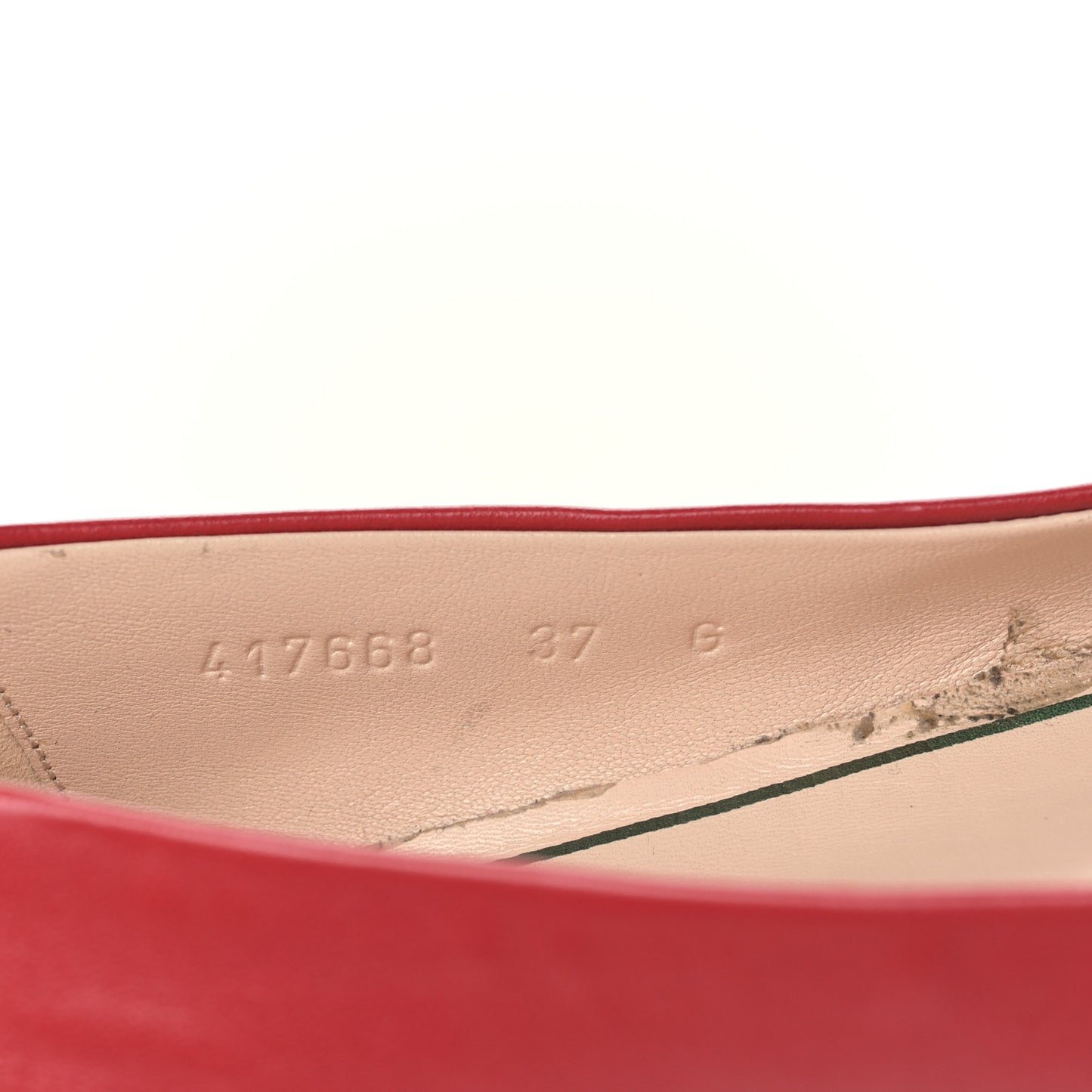 Calfskin Bayadere Bee Ballerina Flats 37 Hibiscus Red