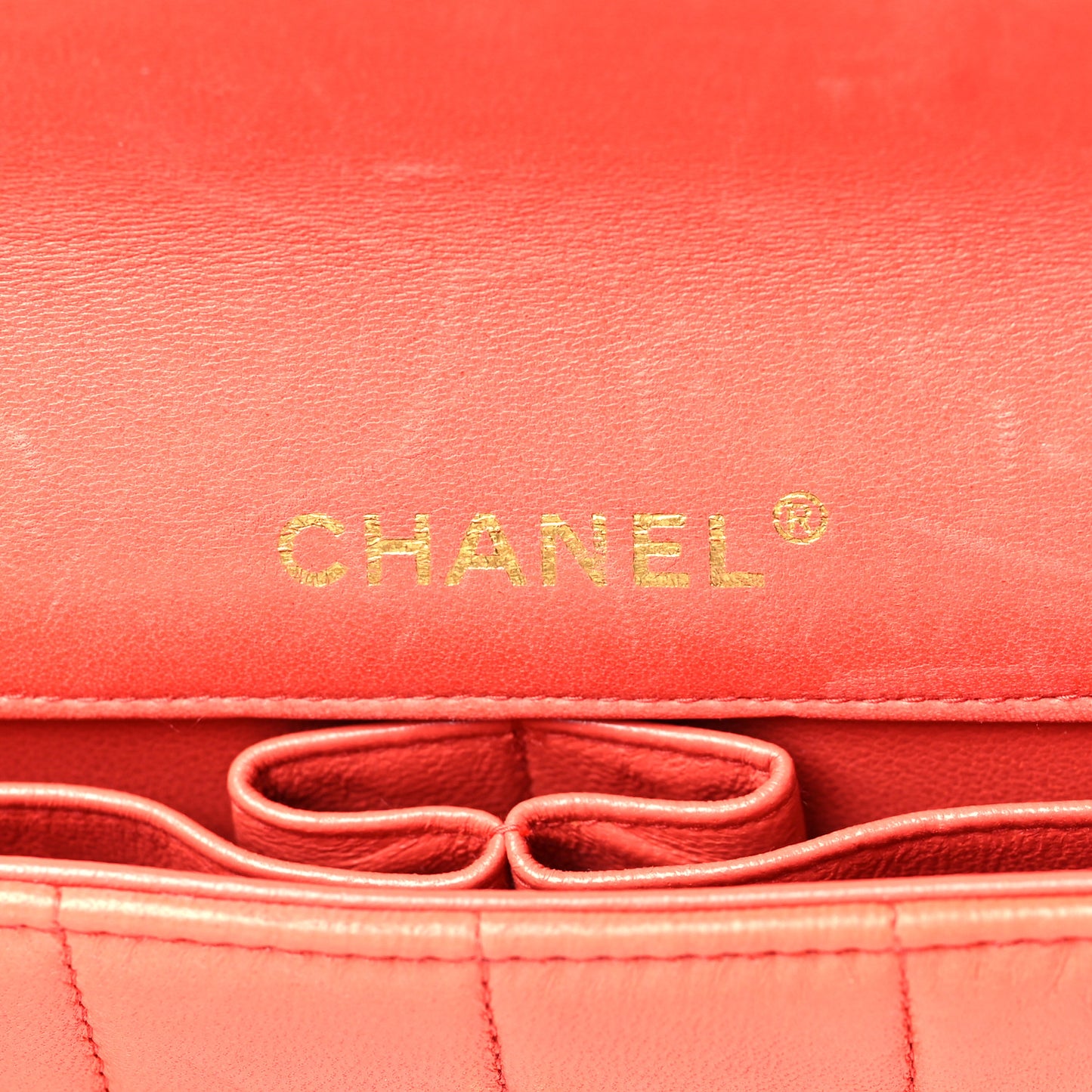 Lambskin East West Chocolate Bar Flap Orange