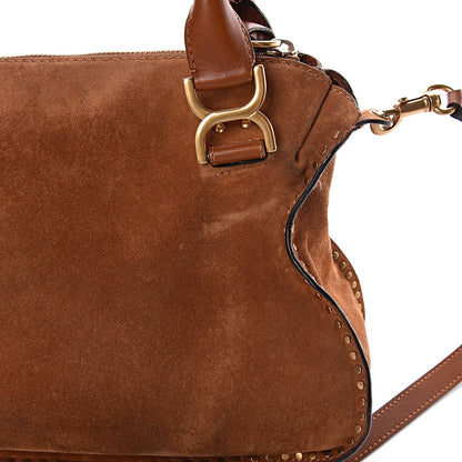 Chloe Suede Calfskin Braided Medium Marcie Satchel Caramel 12 of 14